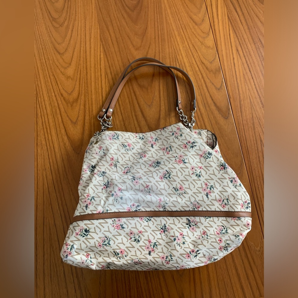 jones New York Floral Cream and Brown purse